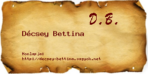 Décsey Bettina névjegykártya