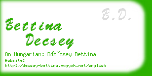 bettina decsey business card